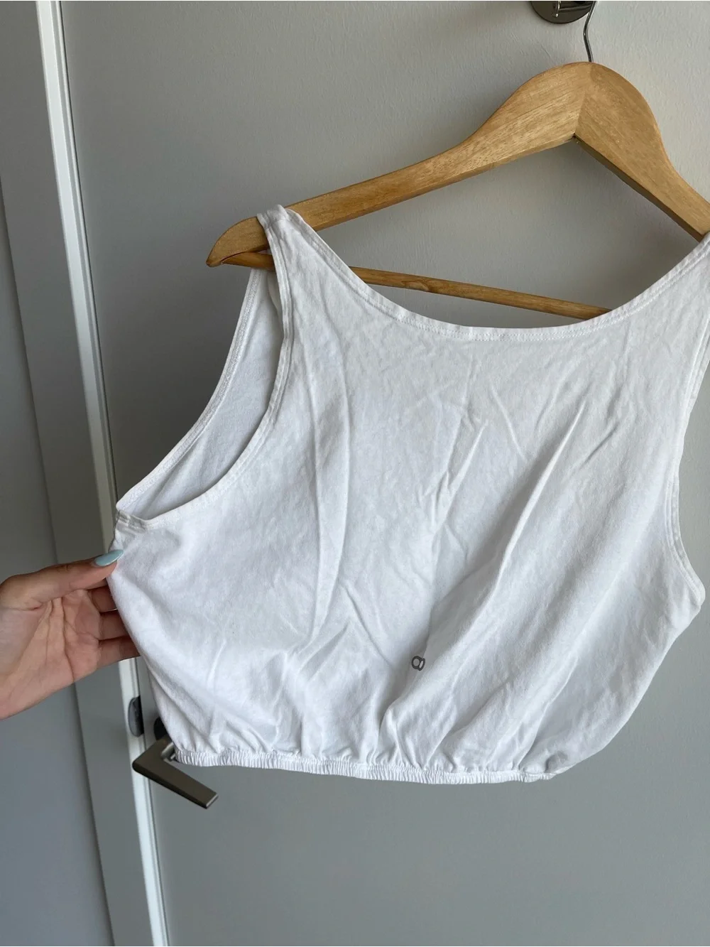 Alo Yoga White Cinched Tank Top